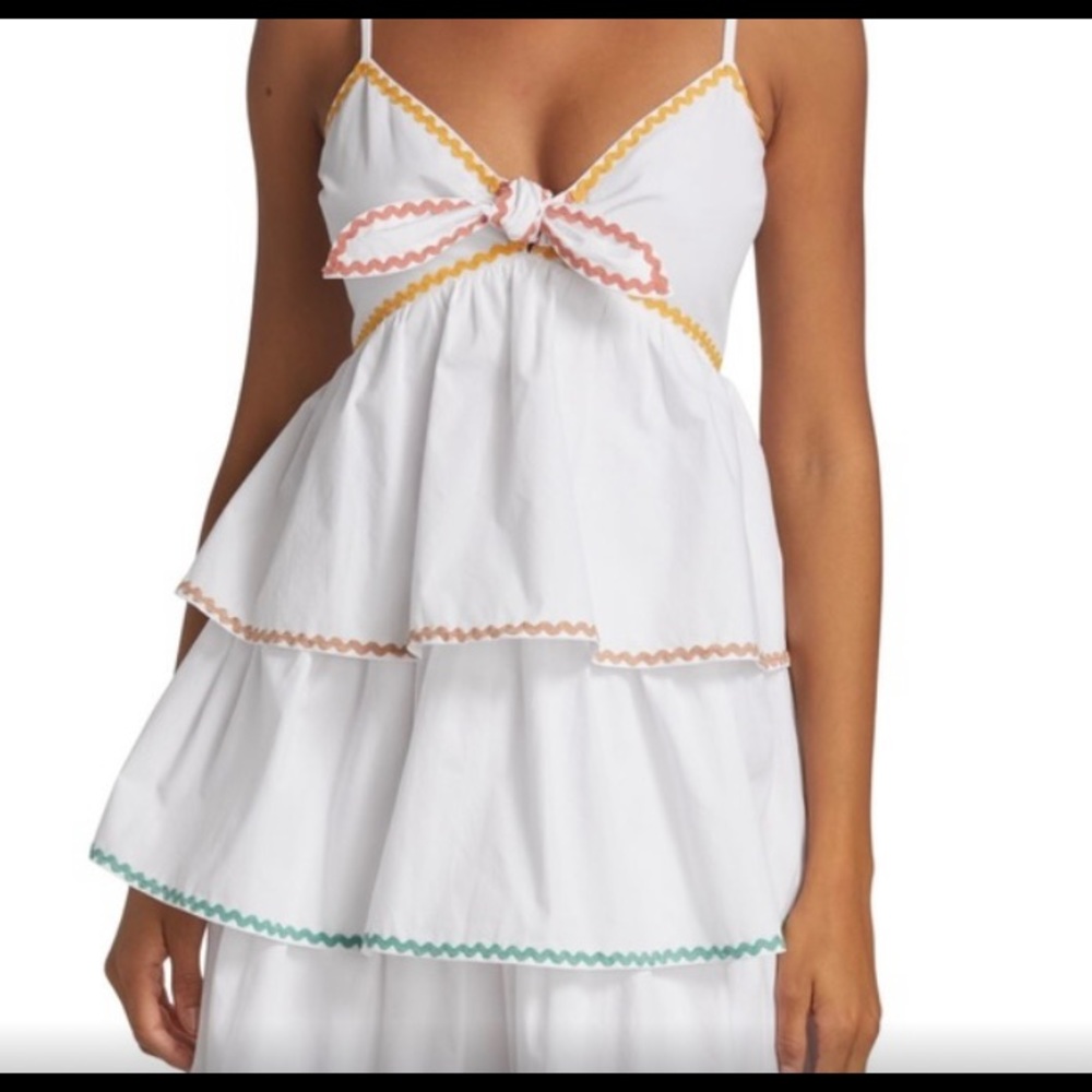 NWT English Factory Color Block Wave Trim 3 Tiered Dress